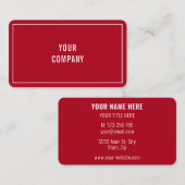 Personalisierte Red Business Cards - Schriftart Visitenkarte (Vorne/Hinten)