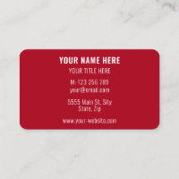 Personalisierte Red Business Cards - Schriftart