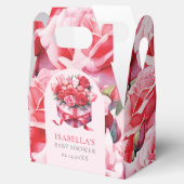 Personalisierte Red Floral Arch Baby Dusche Geschenkschachtel (Geöffnet)