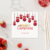 Personalisierte RED Gold Ornaments Frohe Weihnacht Serviette (Beispiel)