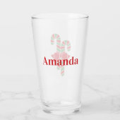 Personalisierte Red & Green Christmas Candy Canes Glas (Rückseite)
