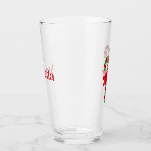 Personalisierte Red & Green Christmas Candy Canes Glas (Rechts)