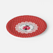 Personalisierte Red Ladybug Baby Duschpapier Telle Pappteller (Schrägansicht)