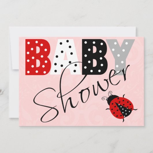 Personalisierte Red Ladybug Babydusche Einladung (Vorderseite)