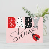 Personalisierte Red Ladybug Babydusche Einladung (Stehend Vorderseite)