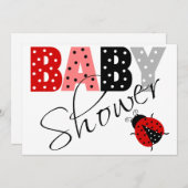 Personalisierte Red Ladybug Babydusche Einladung (Vorne/Hinten)