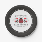Personalisierte Red Ladybug Girl Babyduschplatte Pappteller (Vorderseite)