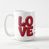 Personalisierte Red LIEBE Tasse mit Namen und Datu (Links)