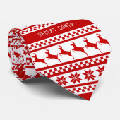 Personalisierte Red Nordic Print Rentier Krawatte (Gerollt)