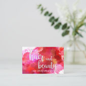Personalisierte Red Paint Hair & Beauty Business C Visitenkarte (Stehend Vorderseite)