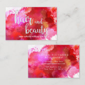 Personalisierte Red Paint Hair & Beauty Business C Visitenkarte (Vorne/Hinten)