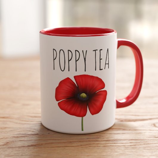 Personalisierte Red Poppy Tea Zwei-Tonen-Tasse Tasse