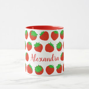 Personalisierte Red Strawberry-Tasse mit Namen Tasse