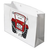 Personalisierte Red Tractor Country Wedding-Gesche Große Geschenktüte (Rückseite Schrägansicht)