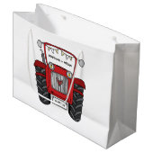 Personalisierte Red Tractor Country Wedding-Gesche Große Geschenktüte (Vorderseite Schrägansicht)