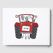 Personalisierte Red Traktor Country Farm Wedding Gästebuch (Rückseite)