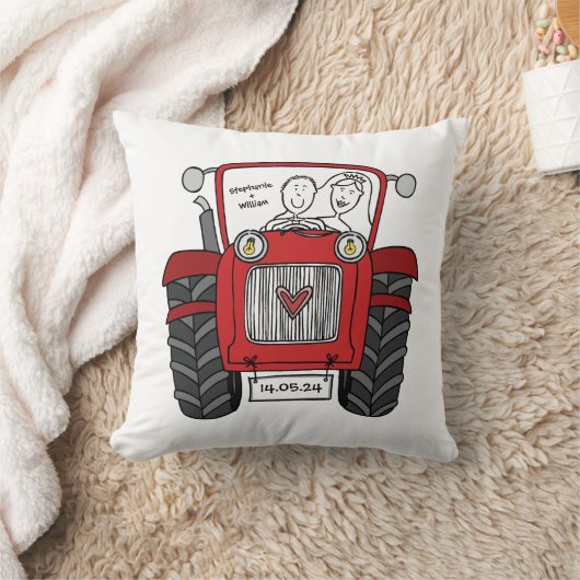 Personalisierte Red Traktor Country Farm Wedding Kissen (Decke)