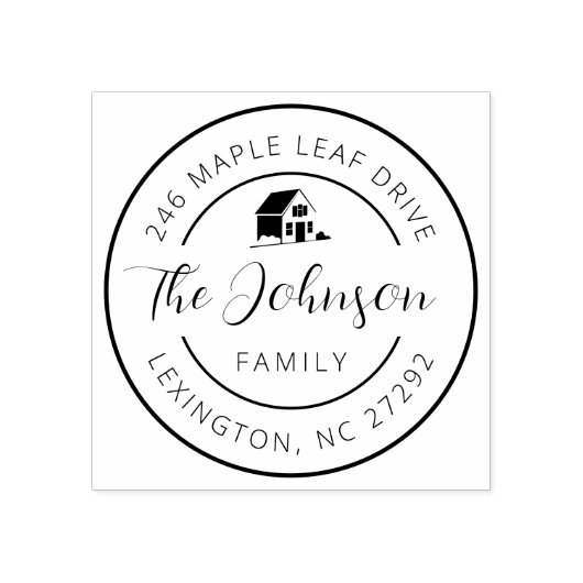 Personalisierte Rede vor unserer neuen Haustür Gummistempel (Prägung)