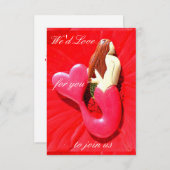 personalisierte Redheadmeerjungfrau Einladung (Vorne/Hinten)