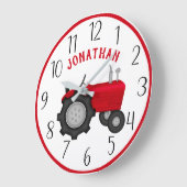 Personalisierte RedTraktor Wall-Uhr Große Wanduhr (Winkel)
