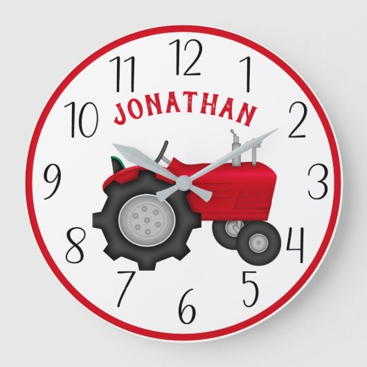 Personalisierte RedTraktor Wall-Uhr Große Wanduhr (Vorderseite)