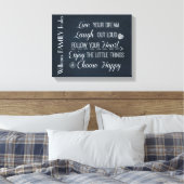 Personalisierte Regeln für inspirierende glücklich Leinwanddruck (Insitu (Schlafzimmer))
