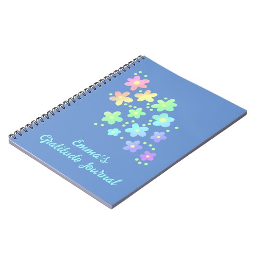 Personalisierte Regenbogen-Blume Dankesblatt Notizblock (Linke Seite)