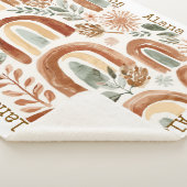 Personalisierte Regenbogen-Boho-Name Sherpadecke (3/4)