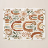 Personalisierte Regenbogen-Boho-Name Sherpadecke (Vorderseite (Horizontal))