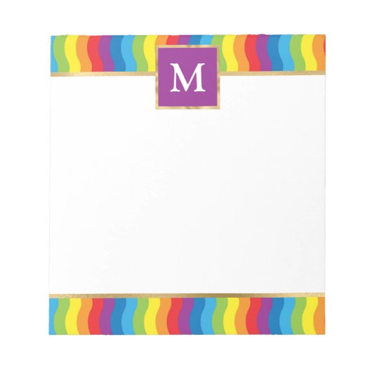 Personalisierte Regenbogen Bunte Notizblock (Vorderseite)