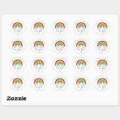 Personalisierte Regenbogen-Geburtstags-Dankeschön- Runder Aufkleber (Blatt)