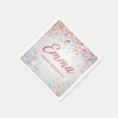 Personalisierte Regenbogen-Konfetti-Geburtstagsser Serviette (Ecke)