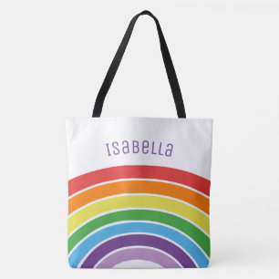 Personalisierte Regenbogen-Mädchen buntes Tasche