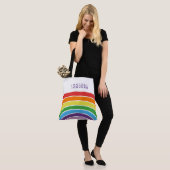 Personalisierte Regenbogen-Mädchen buntes Tasche (Am Model)