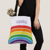 Personalisierte Regenbogen-Mädchen buntes Tasche (Von Nahem)