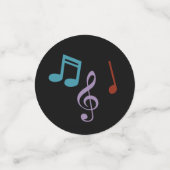 Personalisierte Regenbogen-Musiknoten (schwarze Ta Konfetti (Klein Vorderseite)