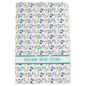 Personalisierte Regenbogen-Musiknoten (weiß) Mittlere Geschenktüte (Rückseite)