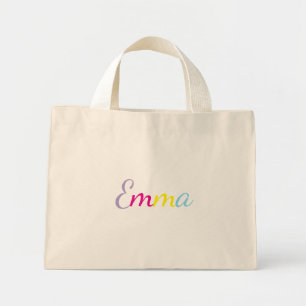 Personalisierte Regenbogen-Name-Tasche Mini Stoffbeutel
