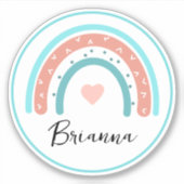 Personalisierte Regenbogen, Schmetterlinge und Her Aufkleber (Vorderseite)