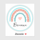 Personalisierte Regenbogen, Schmetterlinge und Her Aufkleber (Blatt)