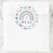 Personalisierte Regenbogen, Schmetterlinge und Her Runder Aufkleber (Tasche)