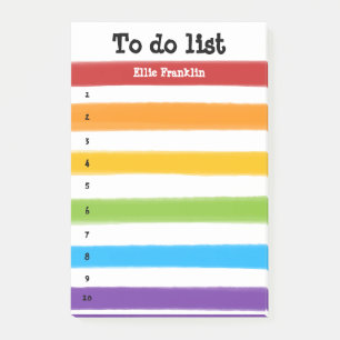 Personalisierte Regenbogen-Streifen-To-Do-Liste Post-it Klebezettel