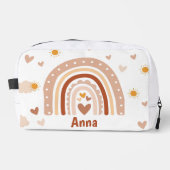 Personalisierte Regenbogen und Herzen Waschbeutel (Vorderseite)