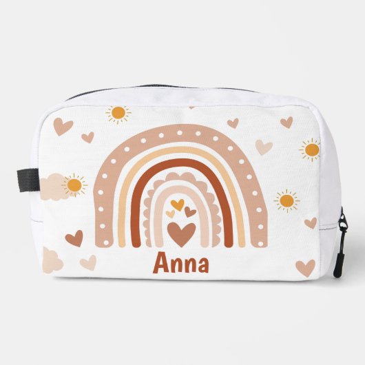 Personalisierte Regenbogen und Herzen Waschbeutel (Vorderseite)
