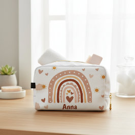 Personalisierte Regenbogen und Herzen Waschbeutel