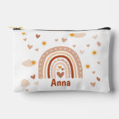 Personalisierte Regenbogen und Herzen Zubehörtasche (Vorderseite)