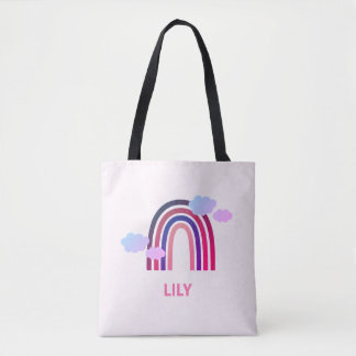 Personalisierte Regenbogen- und Wolken-Tasche für Tasche