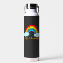 Personalisierte Regenbogen-Wasserflasche | Benutze