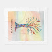 Personalisierte Regenbogenbaum Fleece Blanket (Vorderseite (Horizontal))