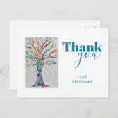 Personalisierte Regenbogenbaume Vielen Dank Postkarte (Vorne/Hinten)